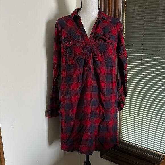 J. Crew | Red and Black Flannel Dress Size XS - Picture 1 of 11